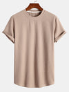 Männers muscle-fit ribbed t-shirt - leichtes freizeitoberteil für den alltag