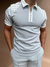 Männer zip-kragen polo-shirt – moderne freizeitmode aus hochwertigem stoff für casual anlässe