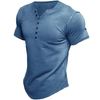 Männliche kurzärmlige henley t-shirt für den lässigen alltag - gemütlicher baumwollmix, schicker schnitt