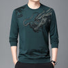 Männershirt mit drachenprint – trendiges langarm-tee für den casual-look