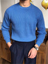 Rippstrick crew-neck pullover - stilvolles herrenstrick