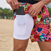 Herren badeshorts mit integriertem slip - witziger flamingo-druck für entspannte strandtage