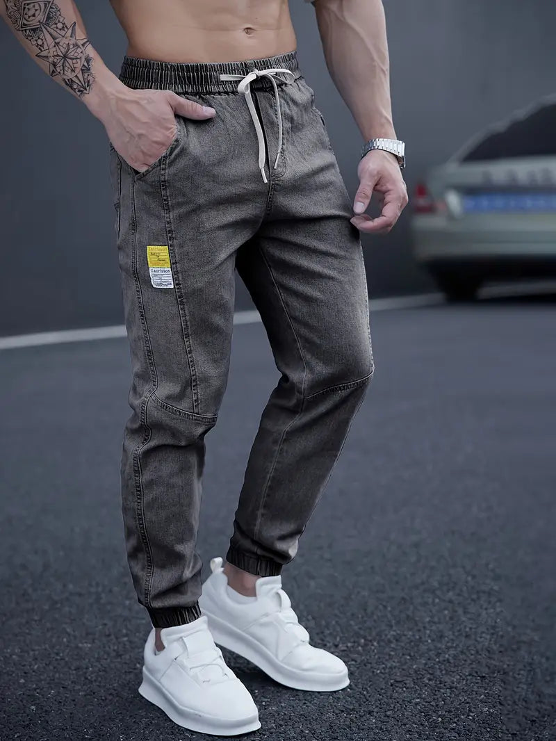 Männer Denim Jogger – Mit Zugband & Lockerem Fit