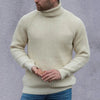Männer pullover mit grobem strick und rollkragen beige - lässige, vielseitige strickmode für den herbst