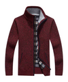 Männerstrickjacke für elegante winter-layering - zip-up jumper mit kariertem futter