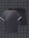 Herren kurzarm-polo-shirt - auffälliges schwarzes matrix-design für lässige anlässe
