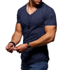 Lässiges v-ausschnitt t-shirt - herren kurzarm shirt