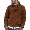 Männers strickjacke mit doppelreiher – warme wollmischung für lässige alltagsoutfits