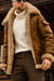 Shearling-gfütterti aviator-jacke – klassischs camel-leder