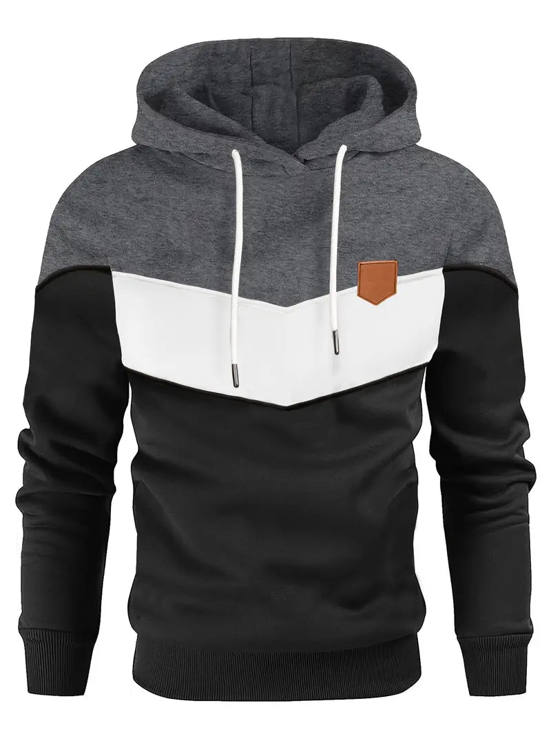 Männer Farbblock Hoodie - Lässiger Pullover mit Kontrastlook