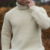 Männer pullover mit grobem strick und rollkragen beige - lässige, vielseitige strickmode für den herbst