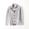 Männers kabelstrick cardigan - stylische freizeitmode mit holzknebeln