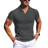 Männers polo-shirt mit ripp-optik – zeitgemässe freizeitmode für männer