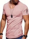 Männerschlankes v-ausschnitt t-shirt mit tasche - lässiges alltags-tee, atmungsaktiver stoff