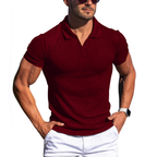 Männers polo-shirt mit ripp-optik – zeitgemässe freizeitmode für männer