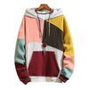 Männer patchwork hoodie in grau - farbiger sweater für den alltag