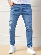 Männer Slim Fit Stretch Jeans - Stylische Denim Freizeitmode