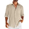 Herren cuban-kragen hemd – stylisches langarm büro-outfit mit lässigem schnitt für den alltag