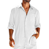 Herren cuban-kragen hemd – stylisches langarm büro-outfit mit lässigem schnitt für den alltag
