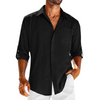 Herren cuban-kragen hemd – stylisches langarm büro-outfit mit lässigem schnitt für den alltag