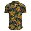 Männliche, lässige blumen-hemd mit kurzen ärmeln – sommerliches outfit in grün-rotem muster