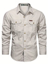 Männer freizeitoberhemd – robuster outdoor-look – leichtes langarm-button-up für den alltag