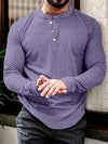 Langärmliges henley t-shirt für männer – vielseitiges baumwollmischgewebe für freizeit und büro