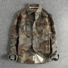 Herren cargo-hemd im robusten militärstil – langarm button-up mit brusttaschen