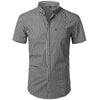 Herren kurzarm karohemd aus leichter baumwolle - lässiger alltagslook, gingham-muster