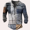 Männers langarm-patchwork-shirt - trendiger look für entspannte anlässe