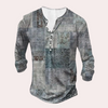 Männers langarm-patchwork-shirt - trendiger look für entspannte anlässe