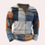 Männers langarm-patchwork-shirt - trendiger look für entspannte anlässe