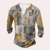 Männers langarm-patchwork-shirt - trendiger look für entspannte anlässe
