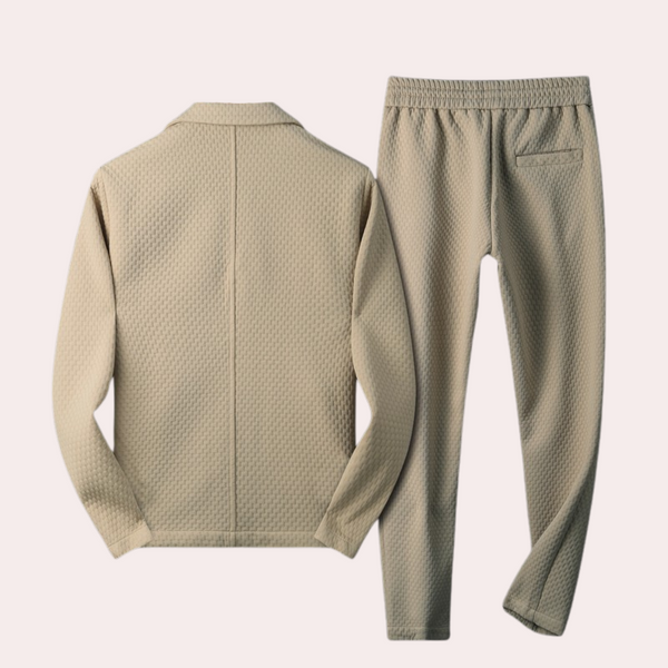 2-teilige herren loungewear kombination mit blazer und hose - lässige entspannungsoutfit