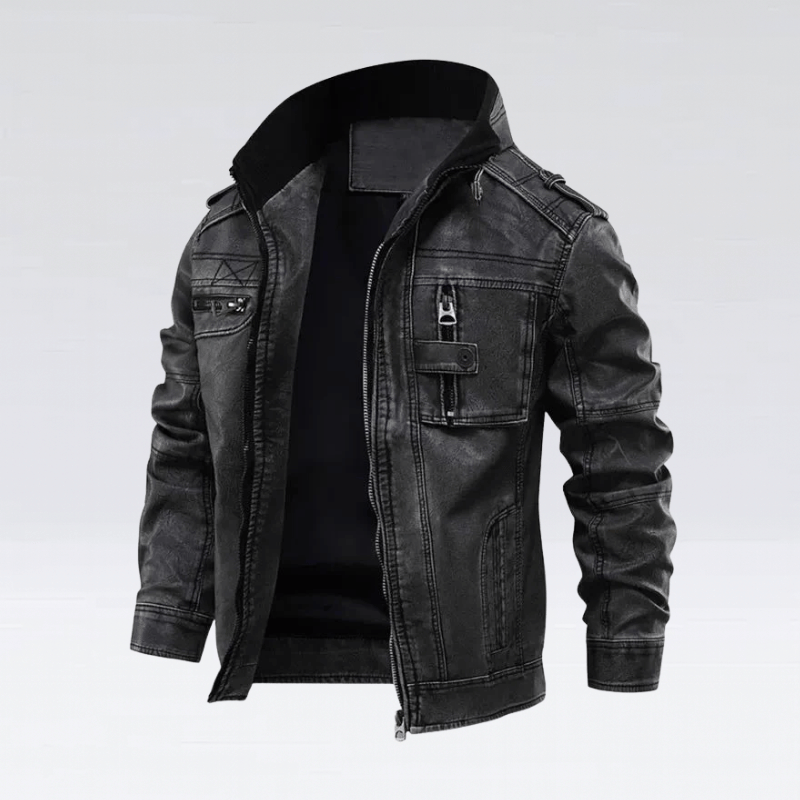 Alpha black jacke – robuste eleganz und modernes design