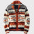 Rote jacquard zip-up cardigan - auffallender herren pullover aus strick