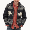 Männers strickjacke - stilvoller schwarzer pullover mit rentier-muster für casual layering