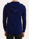 Männer zip-hoodie aus weichem strick - blauer freizeitpullover