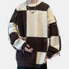 Männers oversized pullover - karierter strickpullover für den alltag