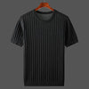 Männers gestricktes t-shirt mit kurzen ärmeln – lässiges sommeroberteil aus baumwoll-mix