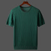 Männers gestricktes t-shirt mit kurzen ärmeln – lässiges sommeroberteil aus baumwoll-mix