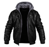 Männer lederjacke mit kapuzenfutter - modernes freizeitoutfit für kalte tage