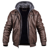 Männer lederjacke mit kapuzenfutter - modernes freizeitoutfit für kalte tage