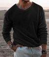 Texturiertes strickpullover - stilvolle freizeitmode für männer