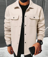 Männer button-up jacke aus weichem stoff – vielseitige oberjacke für den smart-casual anlass