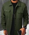 Männer button-up jacke aus weichem stoff – vielseitige oberjacke für den smart-casual anlass