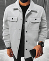 Männer button-up jacke aus weichem stoff – vielseitige oberjacke für den smart-casual anlass