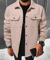 Männer button-up jacke aus weichem stoff – vielseitige oberjacke für den smart-casual anlass