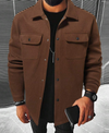 Männer button-up jacke aus weichem stoff – vielseitige oberjacke für den smart-casual anlass