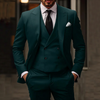 3-teiliges slim-fit herrenanzug - blazer, weste und hose